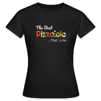 Le meilleur pizzaiolo ... c'est moi pizza graphique des - T-shirt Femme - noir - Devant - AI Model Female 172 dark (172cm)