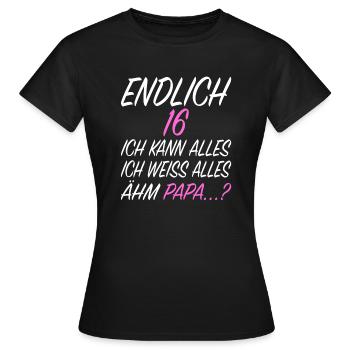 16.Geburtstag Geschenkidee Level 16 - Frauen T-Shirt - Schwarz - Vorne - AI Model Female 172 dark (172cm)