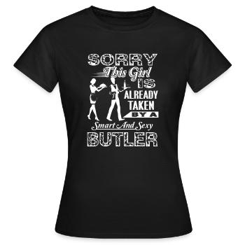 Butler Taken By A Sexy Butler - Women's T-Shirt - black - Front - AI Model Female 172 dark (172cm)