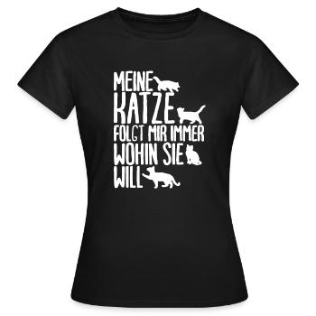 Katzen Katze Katzenshirt Katze Geschenkidee - Frauen T-Shirt - Schwarz - Vorne - AI Model Female 172 dark (172cm)