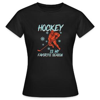 Hockey - Ma saison préférée - Patinoire - T-shirt Femme - noir - Devant - AI Model Female 172 dark (172cm)