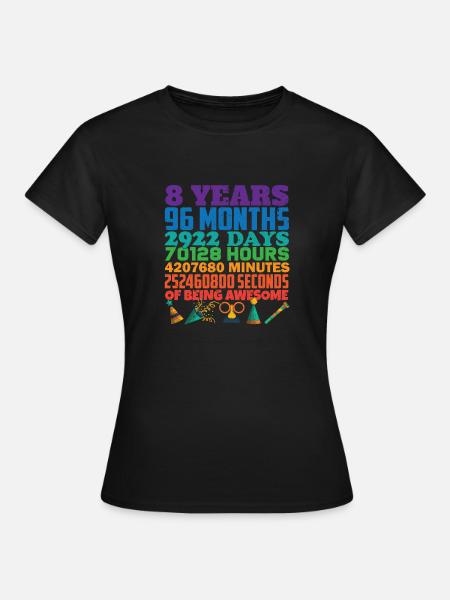 8 urodziny 8 lat Being Awesome - Dame-T-shirt - sort