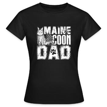 Papa Maine Coon Maine Coon - T-shirt Femme - noir - Devant - AI Model Female 172 dark (172cm)