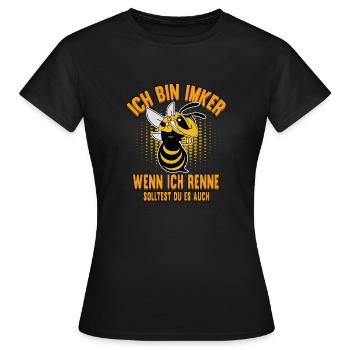 Ich bin Imker Rennen Biene Honig Stechen Geschenk - Frauen T-Shirt - Schwarz - Vorne - AI Model Female 172 dark (172cm)