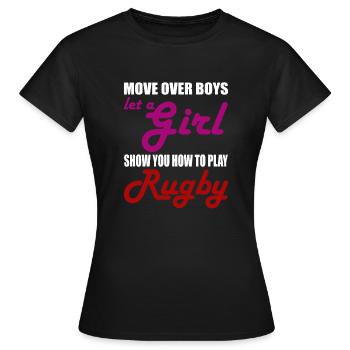 RUGBY WOMAN GIRL SISTER - Women's T-Shirt - black - Front - AI Model Female 172 dark (172cm)