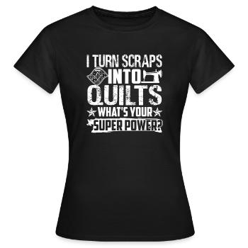 Quilting Je transforme des morceaux en courtepointes - T-shirt Femme - noir - Devant - AI Model Female 172 dark (172cm)