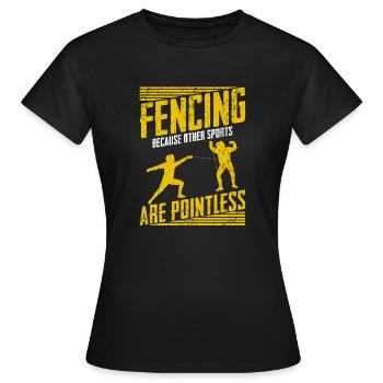 Fechten Säbelkampf Sportfechten Degen Duell - Frauen T-Shirt - Schwarz - Vorne - AI Model Female 172 dark (172cm)