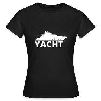 Mon méga yacht - T-shirt Femme - noir - Devant - AI Model Female 172 dark (172cm)
