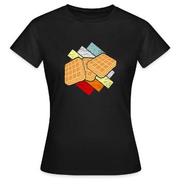 gaufre - T-shirt Femme - noir - Devant - AI Model Female 172 dark (172cm)