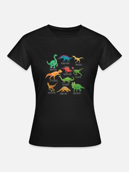 Dinosaur Types Graphics Dino T-Rex Boys Dinos - Women's T-Shirt - black