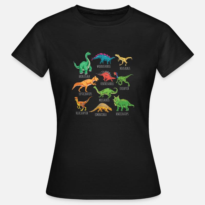 Dinosaur Types Graphics Dino T-Rex Boys Dinos - Women's T-Shirt - black