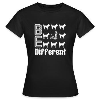 Boston Terrier Boston Terrier Soyez différent - T-shirt Femme - noir - Devant - AI Model Female 172 dark (172cm)