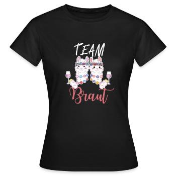 Damen Team Braut Lama Bachelorette-Party Geschenk - Frauen T-Shirt - Schwarz - Vorne - AI Model Female 172 dark (172cm)