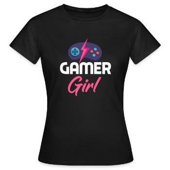 Gamer Girl Gamer Gamer Gamer Gamer - Women's T-Shirt - black - Front - AI Model Female 172 dark (172cm)