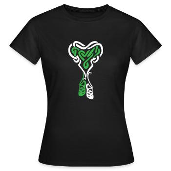 Irish Step Dancing Celtic Knot Heart - Frauen T-Shirt - Schwarz - Vorne - AI Model Female 172 dark (172cm)