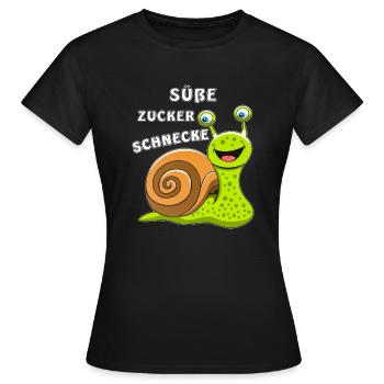 138 SUEßE ZUCKER SCHNECKE - Frauen T-Shirt - Schwarz - Vorne - AI Model Female 172 dark (172cm)