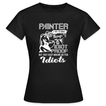 Painter Funny Painter - Women's T-Shirt - black - Front - AI Model Female 172 dark (172cm)