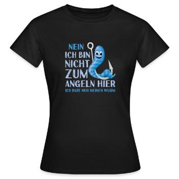 Angler Angel Geschenk Für Angler - Frauen T-Shirt - Schwarz - Vorne - AI Model Female 172 dark (172cm)