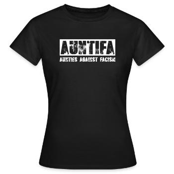 Auntifa tantes contre le fascisme - T-shirt Femme - noir - Devant - AI Model Female 172 dark (172cm)