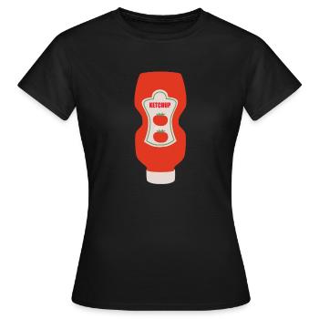 Ketchup - Frauen T-Shirt - Schwarz - Vorne - AI Model Female 172 dark (172cm)
