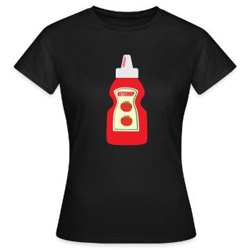 Ketchup - Frauen T-Shirt - Schwarz - Vorne - AI Model Female 172 dark (172cm)