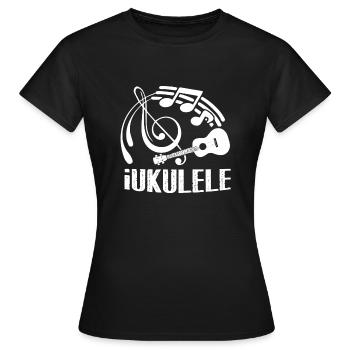 Ukulélé Funny Ukulele - T-shirt Femme - noir - Devant - AI Model Female 172 dark (172cm)