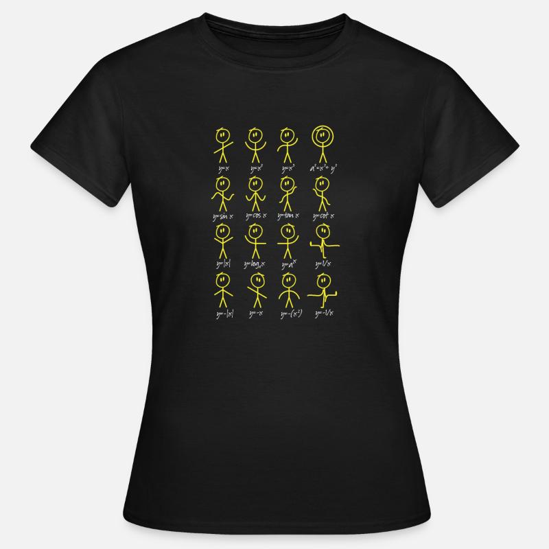 Funny Math Stick Figures Doing Functions - Frauen T-Shirt - Schwarz