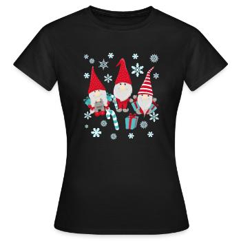 Cute Gnomes Christmas Present Present Idea - Women's T-Shirt - black - Front - AI Model Female 172 dark (172cm)
