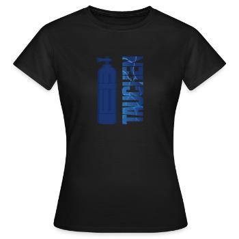 Le mot plongée avec bouteille de plongée - T-shirt Femme - noir - Devant - AI Model Female 172 dark (172cm)