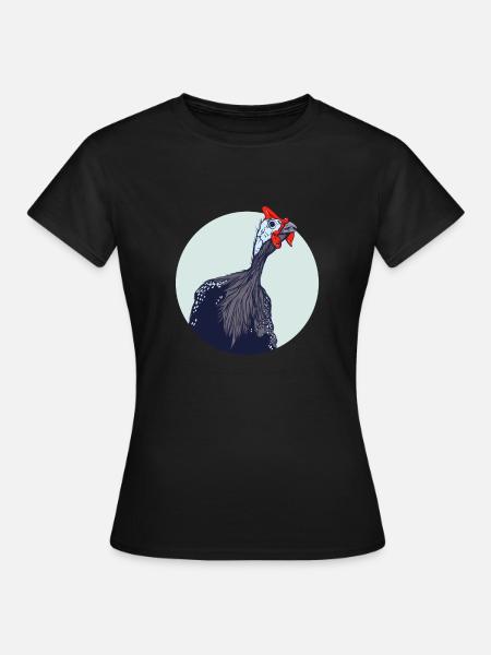 Leuke vogel cadeau, parelhoen cadeau print - Vrouwen T-shirt - zwart