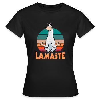 Lamaste Lama - yoga mat yoga Gift - Frauen T-Shirt - Schwarz - Vorne - AI Model Female 172 dark (172cm)