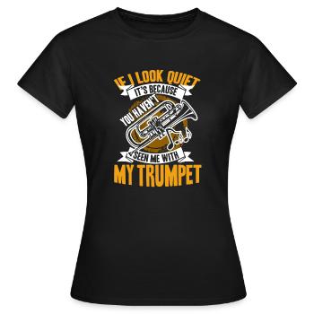 Trompette m'a vu avec ma trompette - T-shirt Femme - noir - Devant - AI Model Female 172 dark (172cm)
