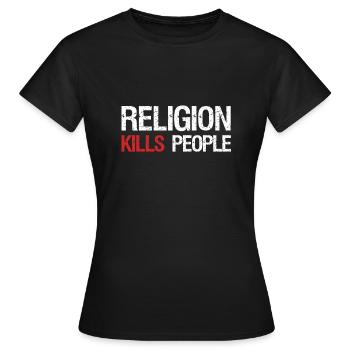 Athée athée cadeau agnostique disant - T-shirt Femme - noir - Devant - AI Model Female 172 dark (172cm)