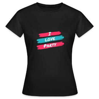 I love party - Frauen T-Shirt - Schwarz - Vorne - AI Model Female 172 dark (172cm)