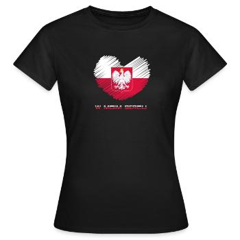 Polska - Dans mon cœur - T-shirt Femme - noir - Devant - AI Model Female 172 dark (172cm)