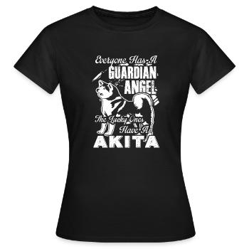 Les chanceux ont un Akita - T-shirt Femme - noir - Devant - AI Model Female 172 dark (172cm)