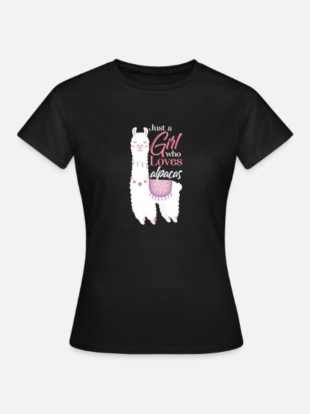 Alpaka Girl Lama Alpaca Squad Team - Frauen T-Shirt - Schwarz