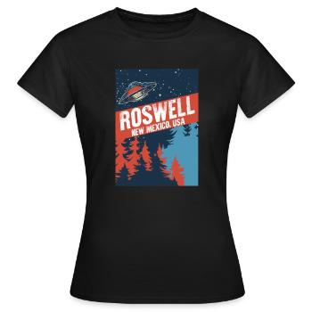 Roswell New Mexico USA Théories du complot Fun Gif - T-shirt Femme - noir - Devant - AI Model Female 172 dark (172cm)