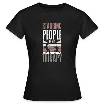 fechten säbel fechter schwert geschenkidee - Frauen T-Shirt - Schwarz - Vorne - AI Model Female 172 dark (172cm)