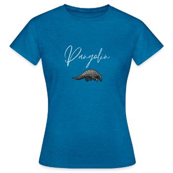 Pangolin Gift - Women's T-Shirt - antique blue sapphire heather - Front - AI Model Female 172 dark (172cm)
