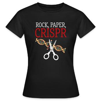 Rock Paper Crispr DNA Biology Study Of Life Fun Gi - T-shirt Femme - noir - Devant - AI Model Female 172 dark (172cm)