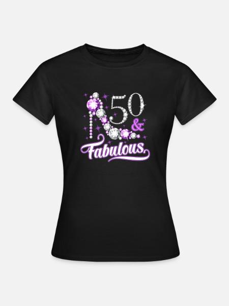 50 cumpleaños mujer fabulosa reina - T-shirt dam - svart