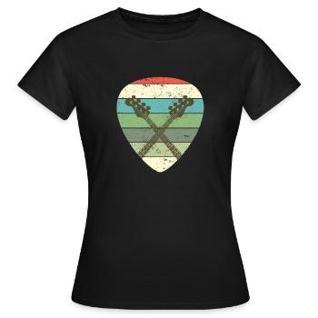 Vintage Bass Guitar Bassist And Bass Player - T-shirt Femme - noir - Devant - AI Model Female 172 dark (172cm)