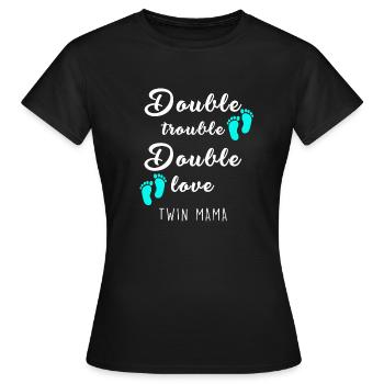 Grossesse de jumeaux jumeaux - T-shirt Femme - noir - Devant - AI Model Female 172 dark (172cm)
