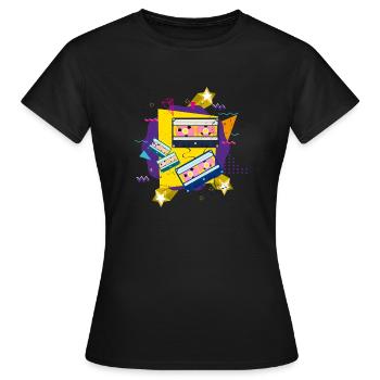 Années 80 - T-shirt Femme - noir - Devant - AI Model Female 172 dark (172cm)