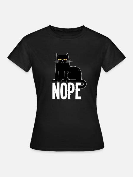 Lustige Nope Katze Maine Coon Perser Geschenk - Frauen T-Shirt - Schwarz