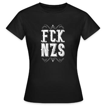 FCK NZS Design Manifestation anti-nazis contre - T-shirt Femme - noir - Devant - AI Model Female 172 dark (172cm)
