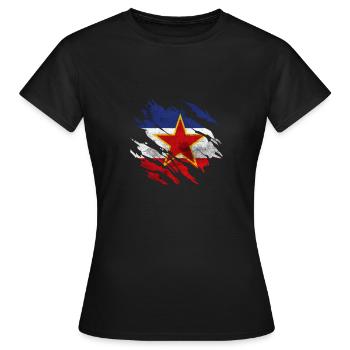 Idée cadeau Yougoslavie Yougoslavie Yougo - T-shirt Femme - noir - Devant - AI Model Female 172 dark (172cm)