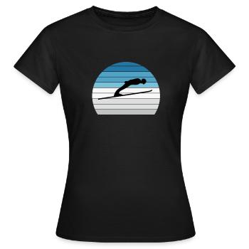 Ski Jumping Ski Jumper Retro Gift - Women's T-Shirt - black - Front - AI Model Female 172 dark (172cm)