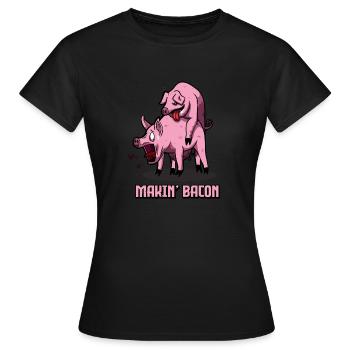 Makin Bacon | Bacon lovers for bacon fans - Women's T-Shirt - black - Front - AI Model Female 172 dark (172cm)